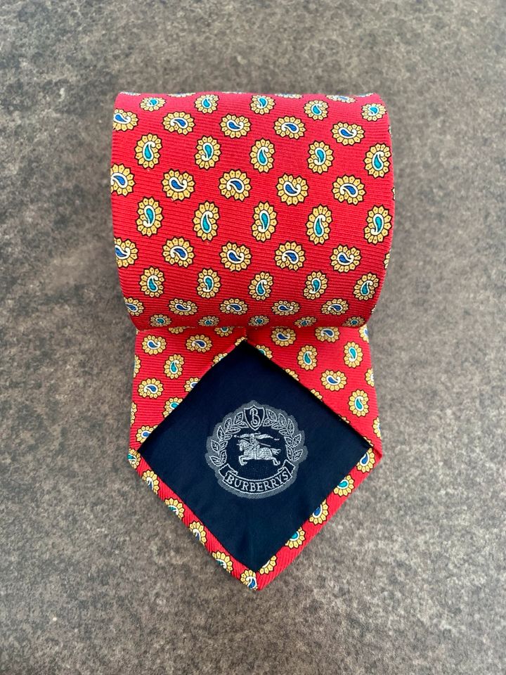 Burberrys of London Burberry Krawatte Paisley rot Seide Luxus neu in Ochtendung