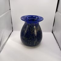 Glasvase Vase - ca. 12cm hoch ca. 9m Öffnung - blaugrün gemustert Essen - Essen-Ruhrhalbinsel Vorschau