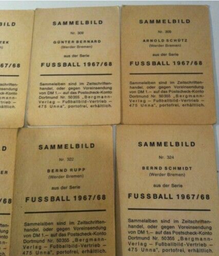 64 Bergmann Sammelbilder Bundesliga 1967-68 u.a Werder Bremen in Schwarme