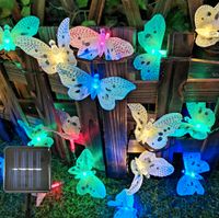 12 LED Solar Lichterkette Schmetterlinge Außen Beleuchtung Garten Hessen - Bebra Vorschau