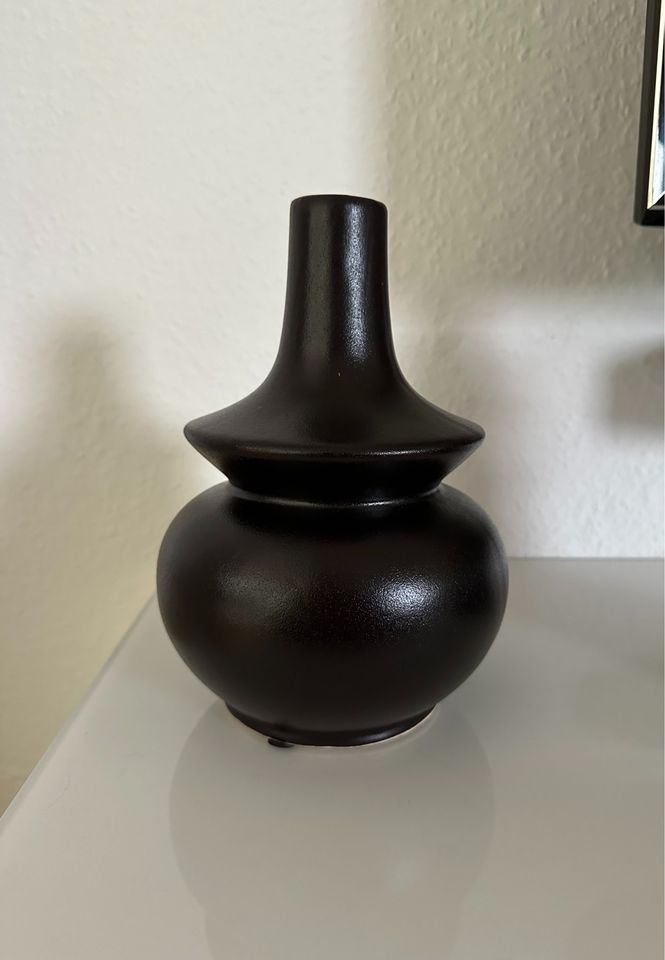 Steingut handmade Vase schwarz skandi vintage asa westwing 70er in Salzgitter