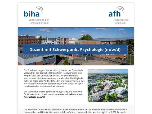Dozent mit Schwerpunkt Psychologie (m/w/d)/Lübeck in Lübeck
