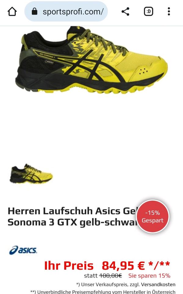 Asics Sonoma 3 Laufschuhe, Gr.42, fällt aus wie Gr.40 in Ober-Ramstadt