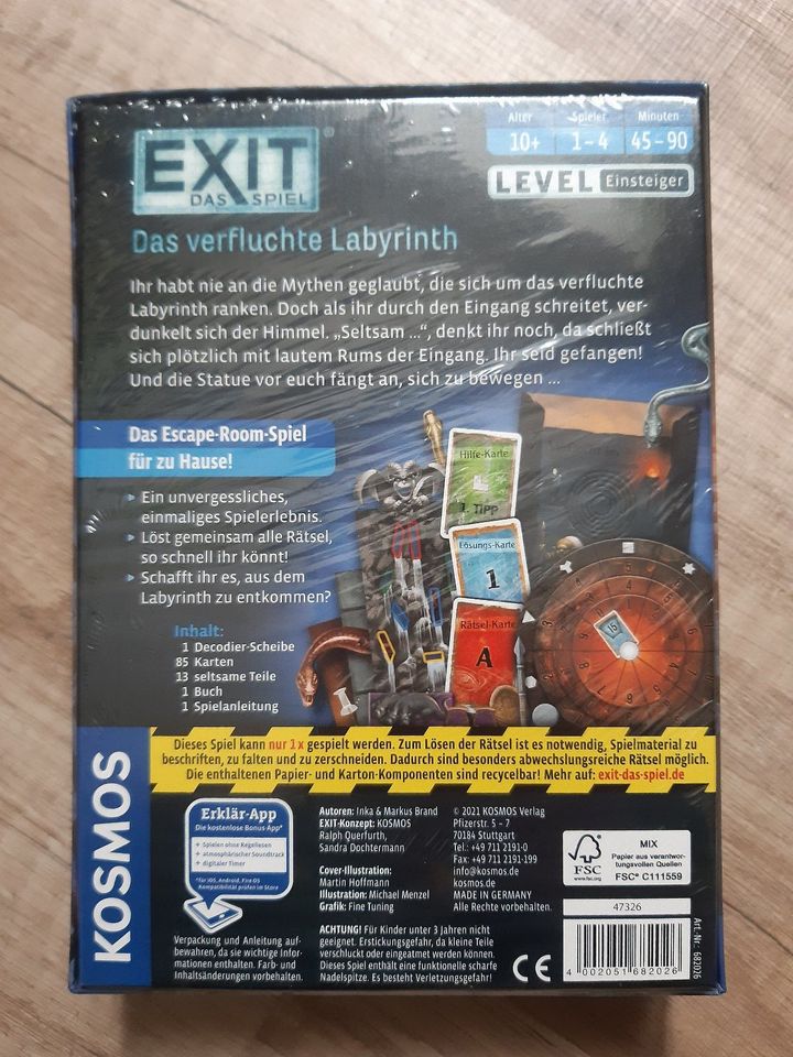 EXIT Game Spiel NEU _Das verfluchte Labyrinth_ exit games Kosmos in Frankfurt am Main