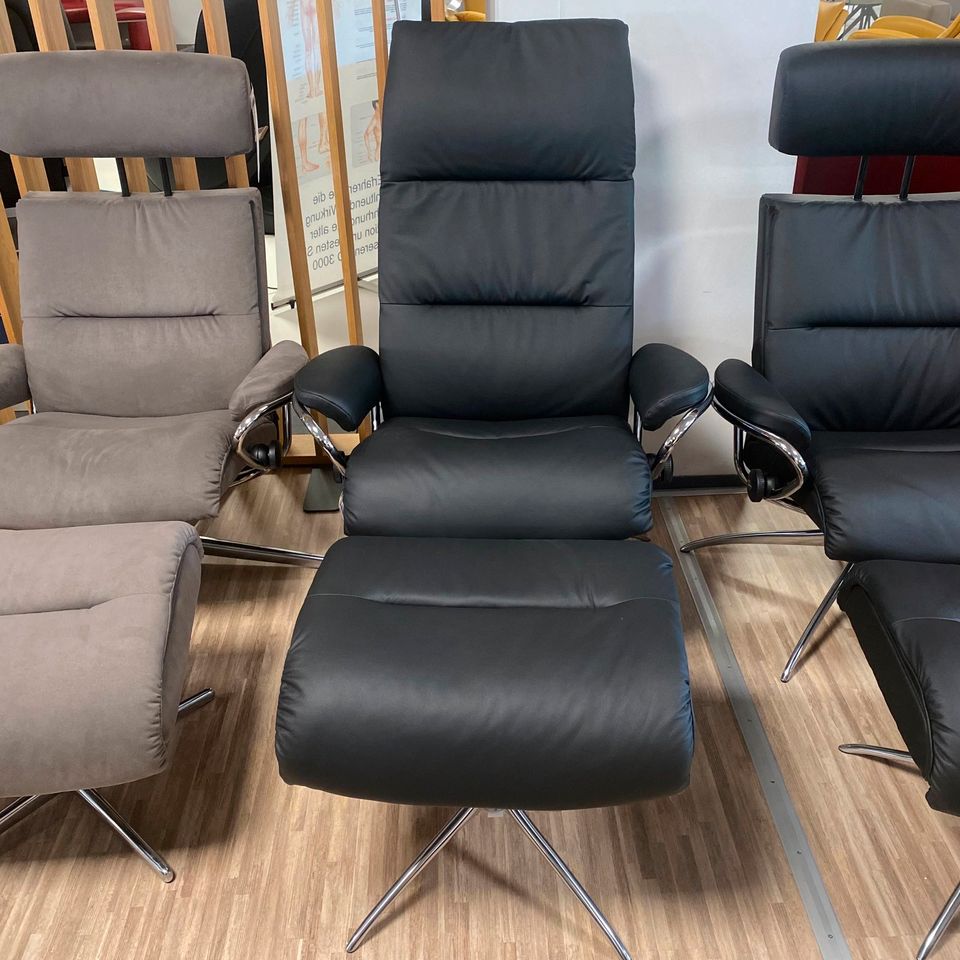 Stressless Sessel mit Hocker Tokyo hoher Rücken Paloma Black Star in Kaiserslautern