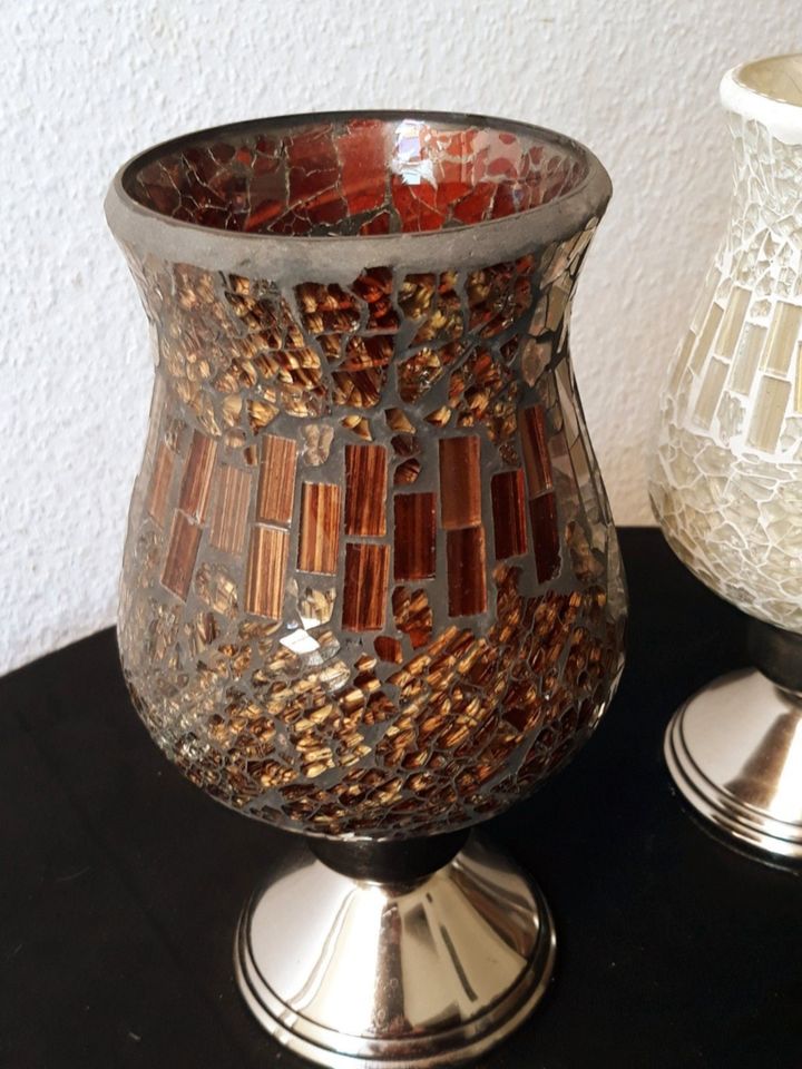 Mosaik Teelicht Windlicht Kerzenhalter Set / 2Stck in Ürzig