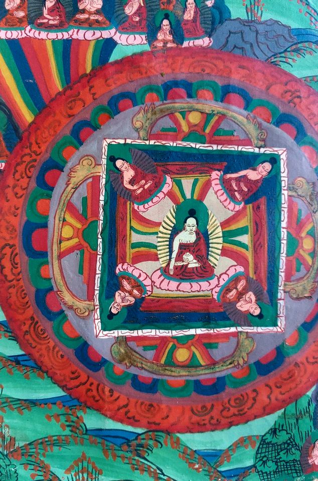 Grosse Thangka, Rollbild  tantrischen Buddhismus  auf Pergament in Bremen