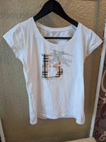 Weißes Damen-T-Shirt mit „B LONDON“-Print & Glitzerpferd – Gr. M Pankow - Weissensee Vorschau