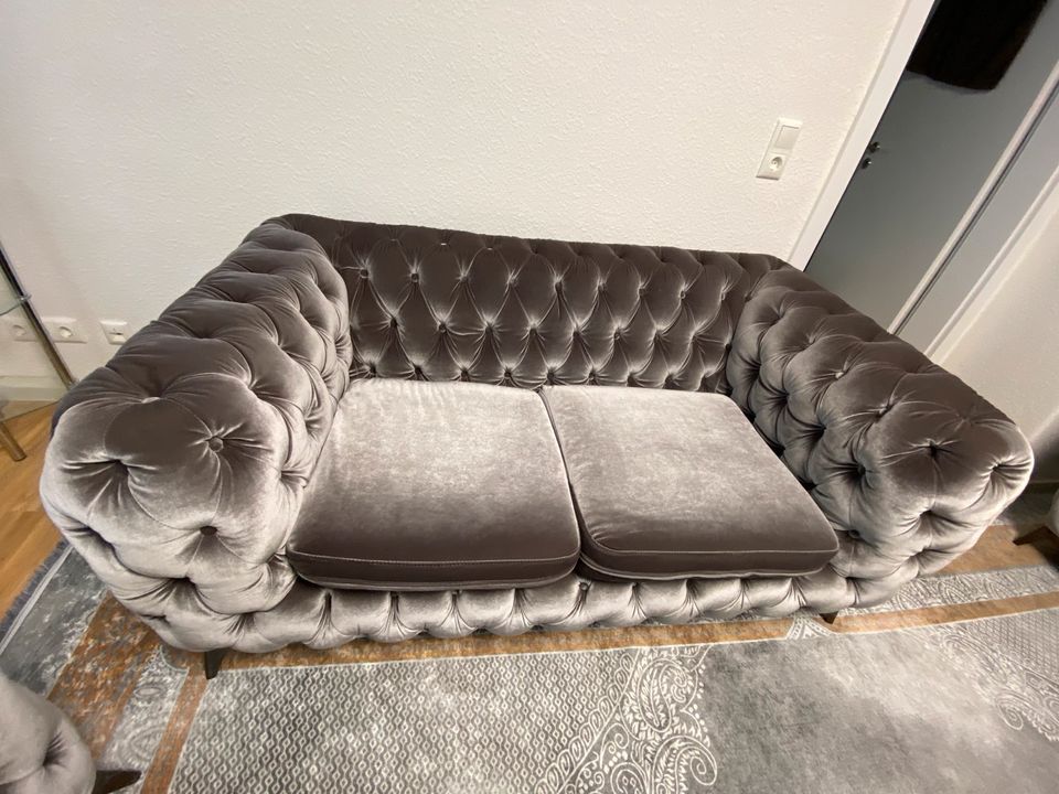 3 Samt Sofas als Set fürs Wohnzimmer in Zwickau