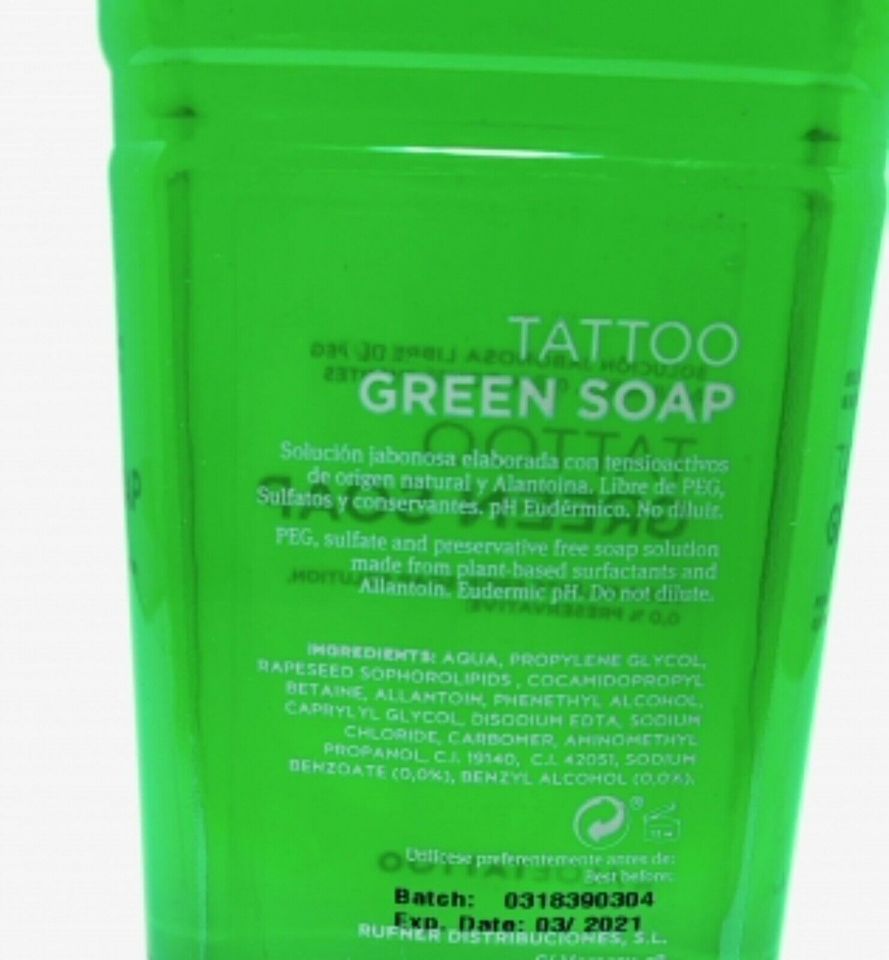 (19€/L) INKgrafiX® ALOE TATTOO -GREEN SOAP 1L- Grüne Seife DE NEU in Illerrieden