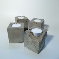 Steypu - Beton Teelichthalter Kerzenständer Stein Edelstahl Teelicht Rustikal Maxi concrete Licht Beleuchtung Leuchte deko handworkz Kerze antik modern wachs bauhaus Kerzenhalter cube würfel exklusiv Hessen - Nidderau Vorschau