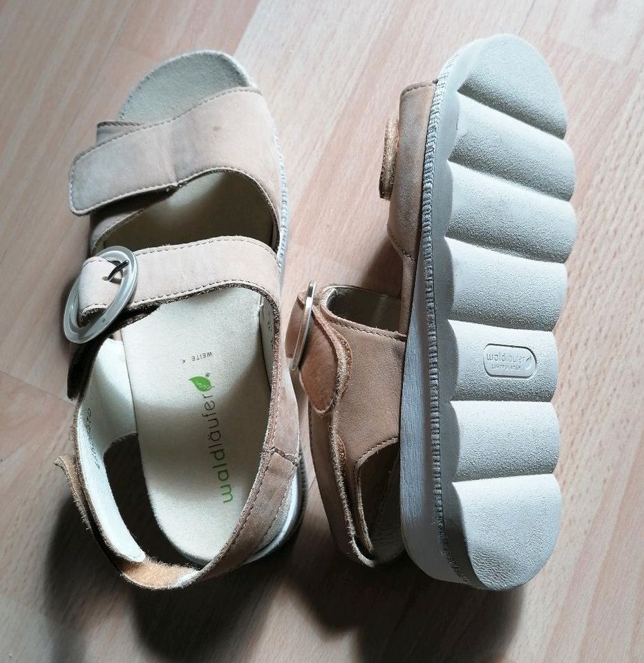 Waldläufer legero echt Leder Sandalen 38 beige weite K in Wadgassen