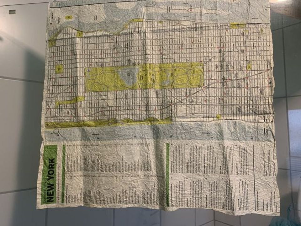 Crumpled City Map New York Knautsch Stadtplan Wasserfest USA in Egelsbach