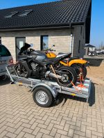 Motorradanhänger Mieten 750kg 100kmh für 2 Motorräder Nordrhein-Westfalen - Hückelhoven Vorschau