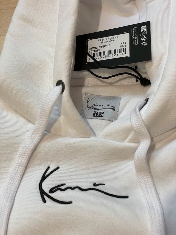 Karl Kani Small Signature Hoodie white/weiß - Größe XXS - Neu in Rennerod