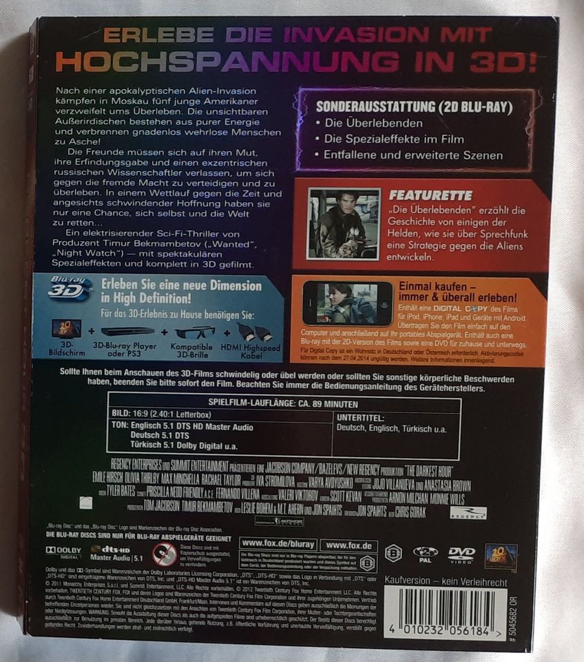 DARKEST HOUR 3D - BLURAY BLU-RAY BLUERAY in Schöningen