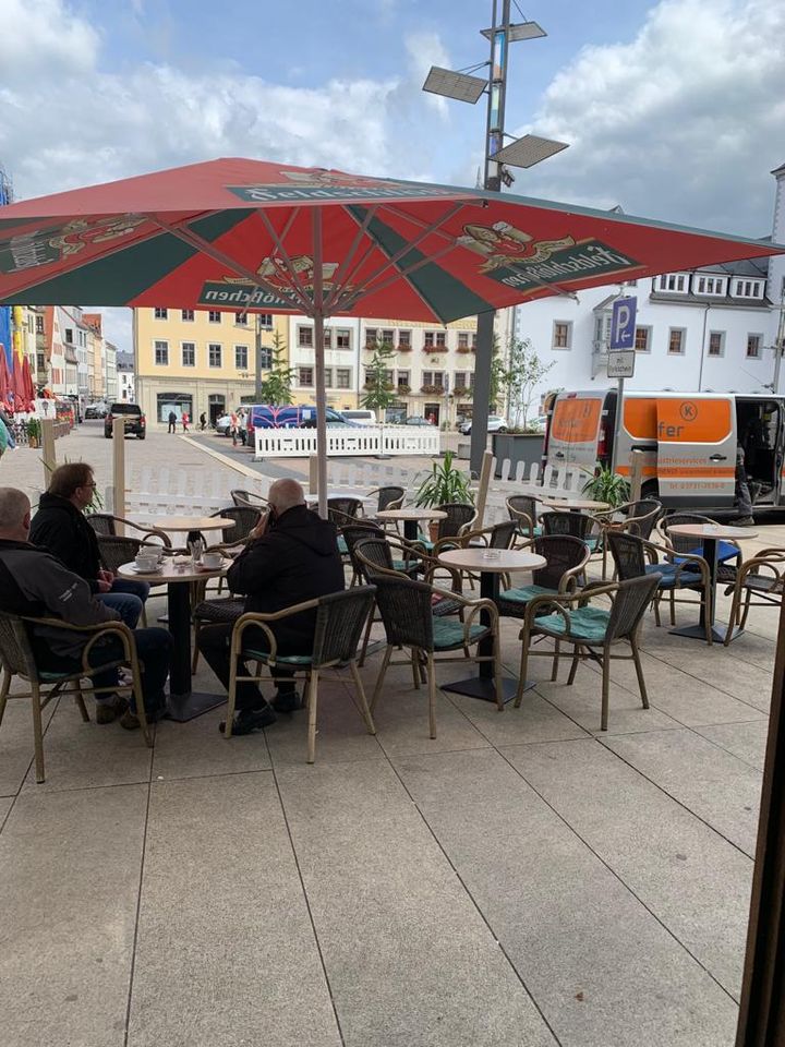 Eiscafe direkt am Marktplatz in Freiberg