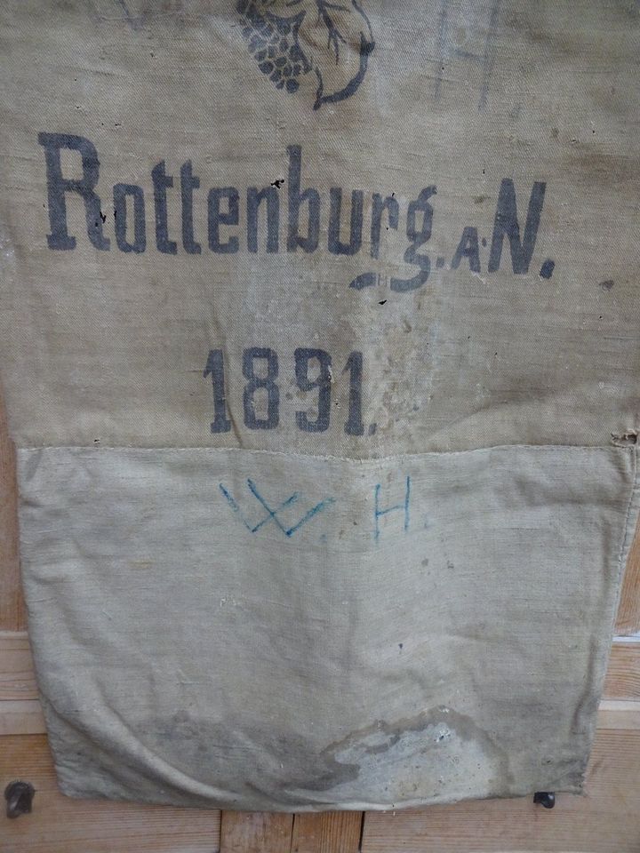 Alter Sack 1891 Leinensack beschriftet Mehlsack Bauernleinen in Rangendingen