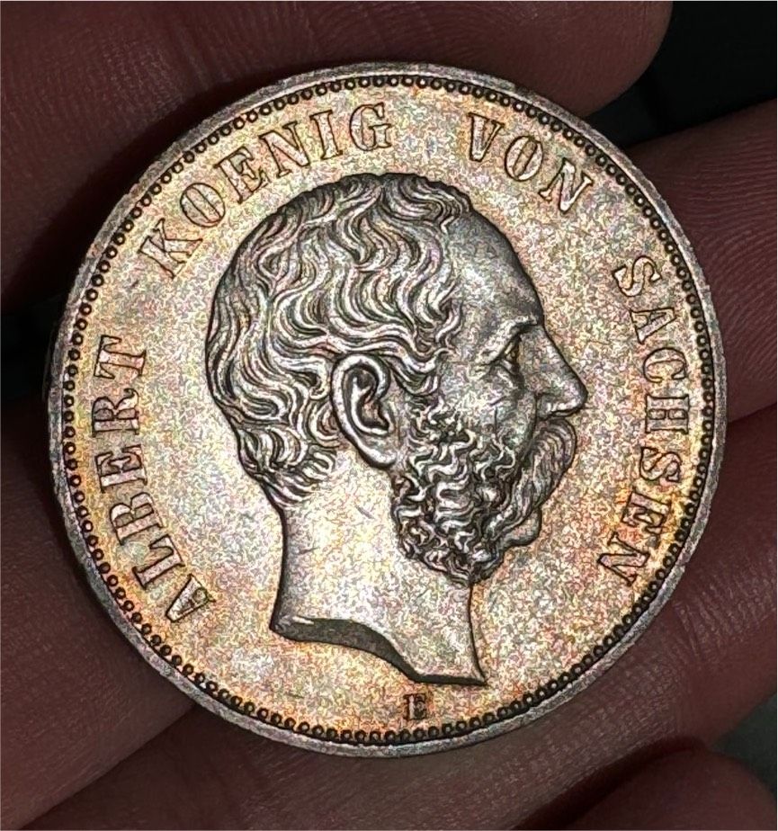 5 Mark Sachsen 1893 E TOP Erhaltung Silbermünze in Tübingen