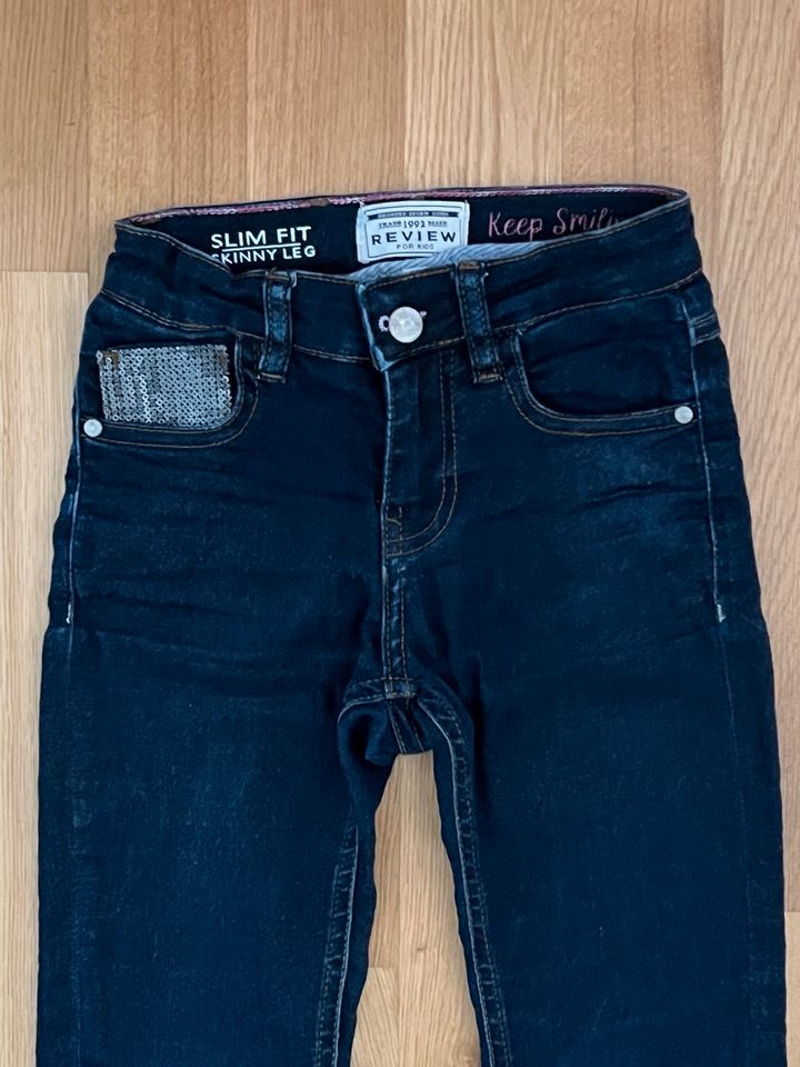 Review Jeans Slim Fit Skinny Leg 128 Pailletten dunkelblau in Frankfurt am Main