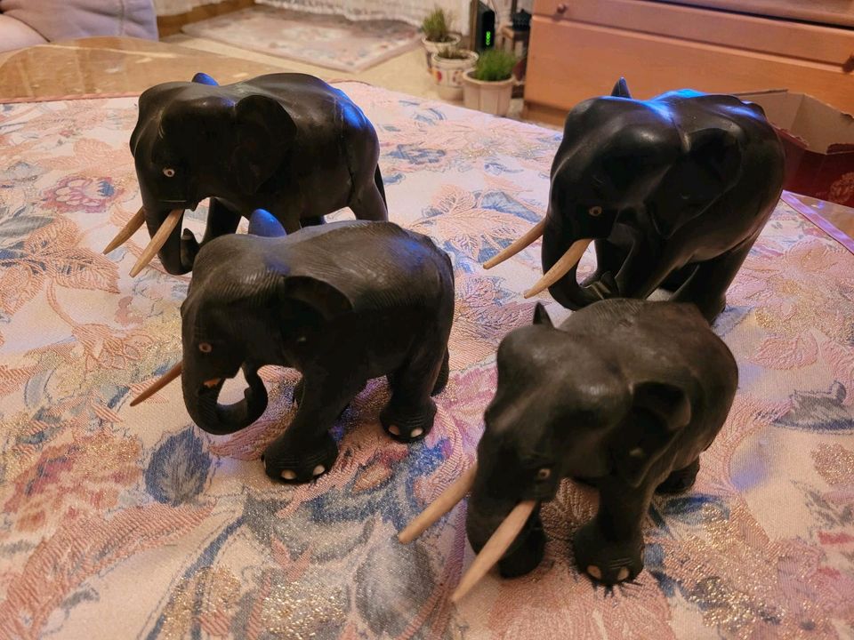 Afrikanische Masken, Figuren, Elefanten, Nashorn aus Holz in Würzburg