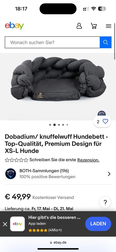 Hundebett neu in Glücksburg