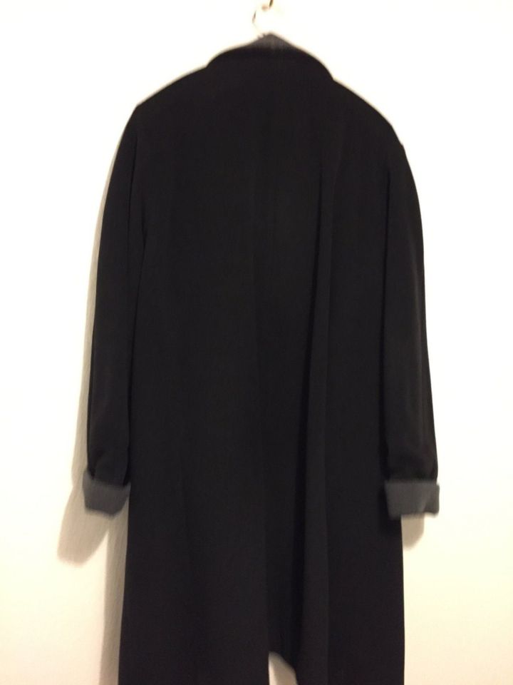 AZ Modell Mantel XL Langmantel Jacke schwarz/grau Schurwolle in Perl