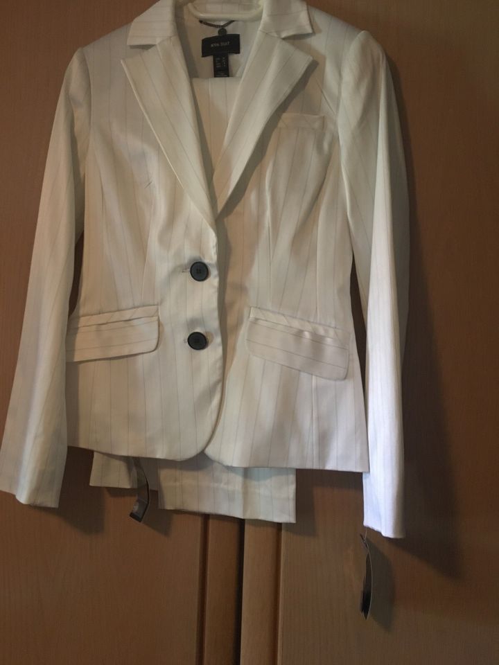 Weißer Nadelstreifenanzug 36/38 neu elegant MNG Suit in Holzgünz