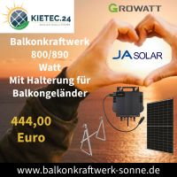 Photovoltaik Balkonkraftwerk Komplettset 800/890 Watt mit Halterung für Balkongeländer Baden-Württemberg - Eberstadt Vorschau
