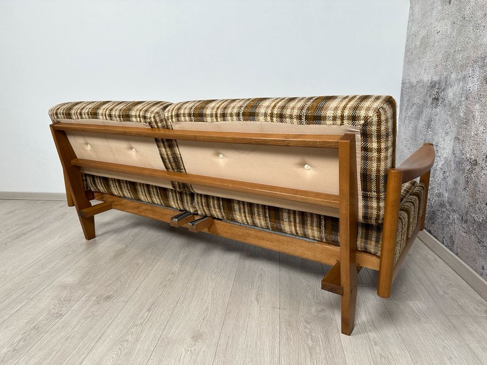 Sofa / 3-Sitzer Couch Daybed ausziehbar Knoll Antimott, 1960er in Mülsen