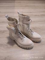 Catwalk Plateau Schnürboots Stiefeletten Weiß / Beige 39 Bayern - Burgkunstadt Vorschau