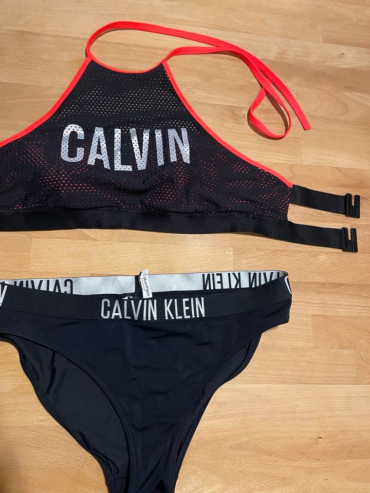 Bikini Calvin Klein Gr. L, schwarz neon orange Wie NEU! in Stuttgart