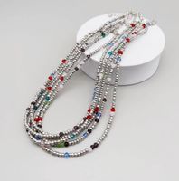 Silberne Kugelkette mit bunten Perlen bunte Beads Choker Nordrhein-Westfalen - Hürth Vorschau