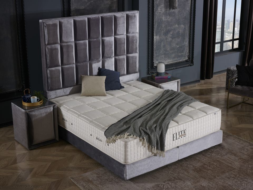 ⭐ Boxspringbett Elegance 180 x 200 cm H4 Grau/Silber aus Samt ⭐ L in München