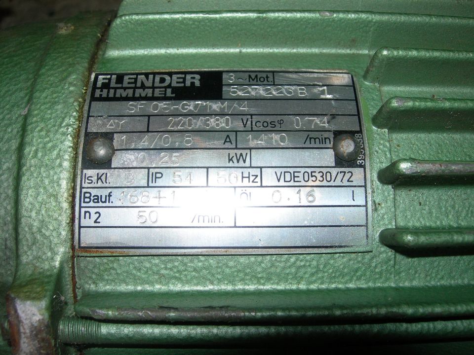 Flender Himmel Elektromotor Winkelgetriebe 1410U/min 0,25kW 2 in Dresden