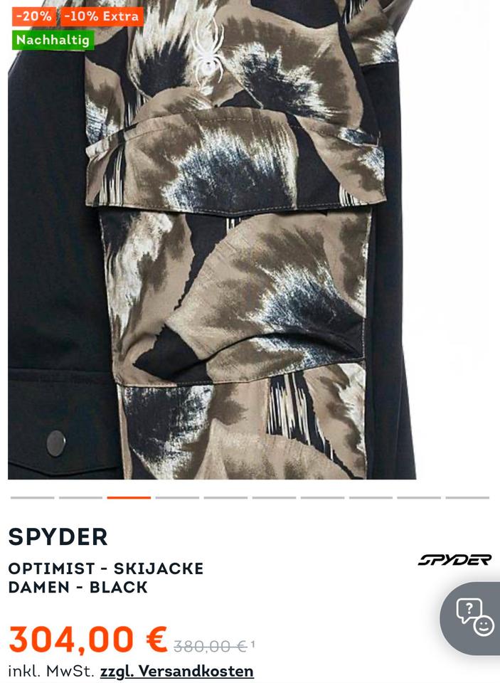 Spyder - Skijacke Damen, neu, Gr.40, beigebraun-weiß-schwarz in Würselen