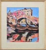 modernes Gemälde: Venedig - Kanal mit Gondeln Leipzig - Altlindenau Vorschau