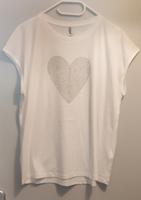 Damen-T-Shirt, weiß, Gr. L, mit Herz, neu Sachsen - Flöha  Vorschau