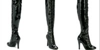 Mai Sale ❤️ MOSCHINO Latex Leder Stiefel Schwarz 38 NP1.196€ Sachsen-Anhalt - Wolmirstedt Vorschau