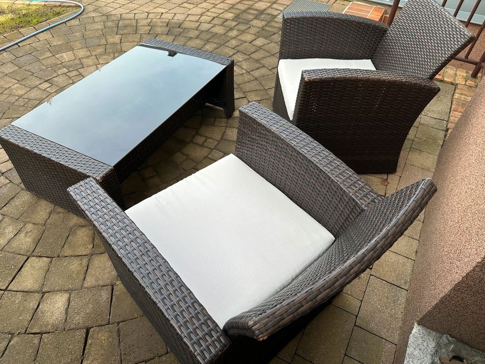 Lounge Set - 2 Sessel und Tisch Gartenmöbel Rattanmöbel in Dresden