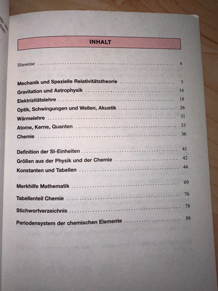 Formeln und Tabellen Physik, Chemie,Mathe von J.Lindauer in Berlin