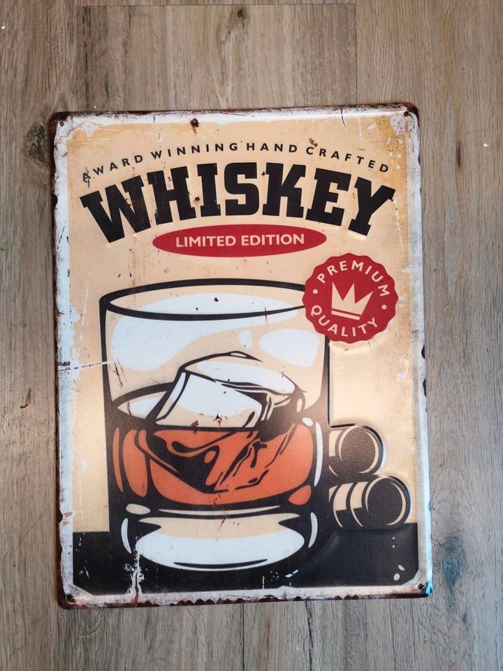 Cooles Whiskey Blechschild gestanzt, 30 x 40 cm, Neuware in Rhauderfehn