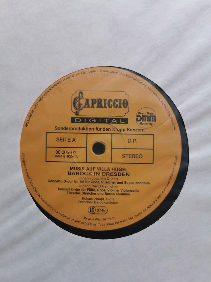 Schallplatte Vinyl Record Musik auf Villa Hügel Barock im Dresden in Coburg