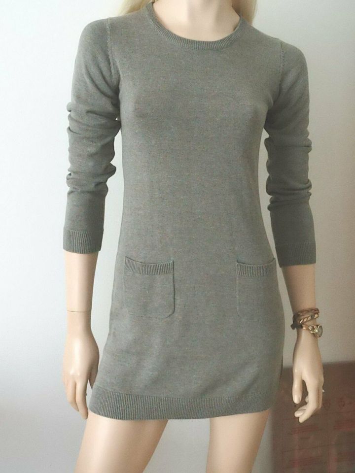 Damen Kleid Feinstrick Gr.XS Grau Strick Pulli Pullover NEU in Forst (Lausitz)