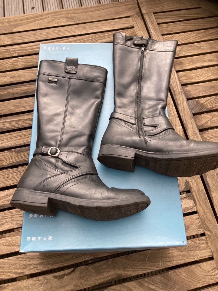 Geox Leder Stiefel Sofia Lederstiefel schwarz Gr.  35 36 Top !!‘ in Rellingen