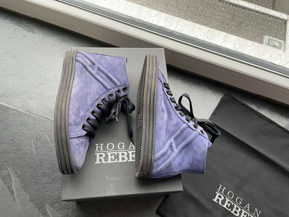 Hogan Rebel high Top Sneaker blau Wildleder Gr 35 in Aachen