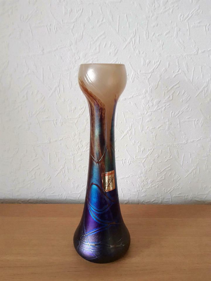 Joska Vase Blumenvase blau irisierend in Mühltal 