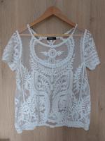 T-Shirt | weiß transparent | mit Spitze | Gr. 38 Bayern - Sonnefeld Vorschau
