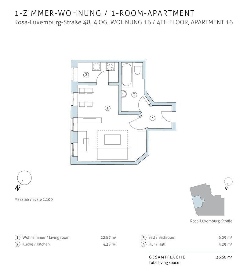 Praktisch geschnittene 1-Zimmerwohnung mit Wannenbad - bezugsfrei & in Parknähe in Leipzig