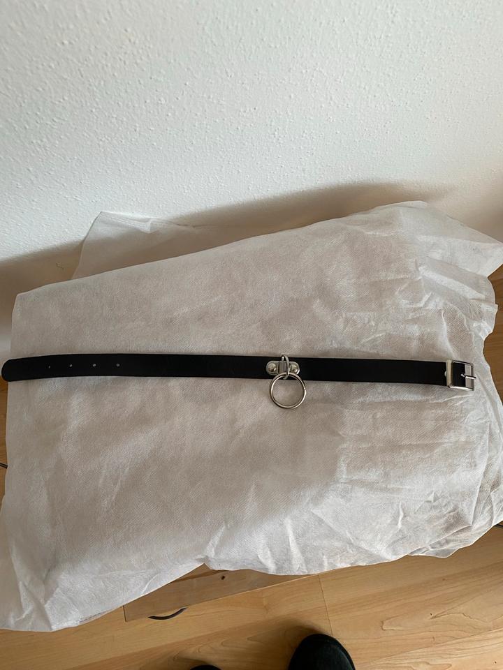 Unisex Choker Halsband Ring / Kunstleder / schwarz / Gothic / WGT in München